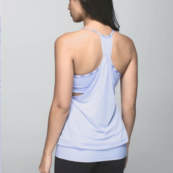 Lululemon No Limits Tank. 2 in 1 bra & tank. Bluish grey purple. Size 8. - Picture 1 of 10